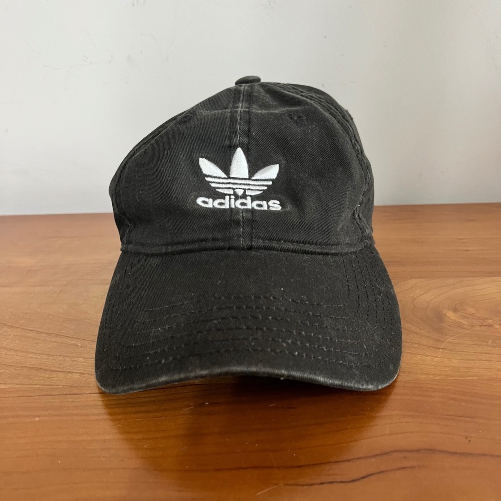 Adidas Originals Trefoil Baseball Cap Black White Adjustable Strapback Hat OSFY